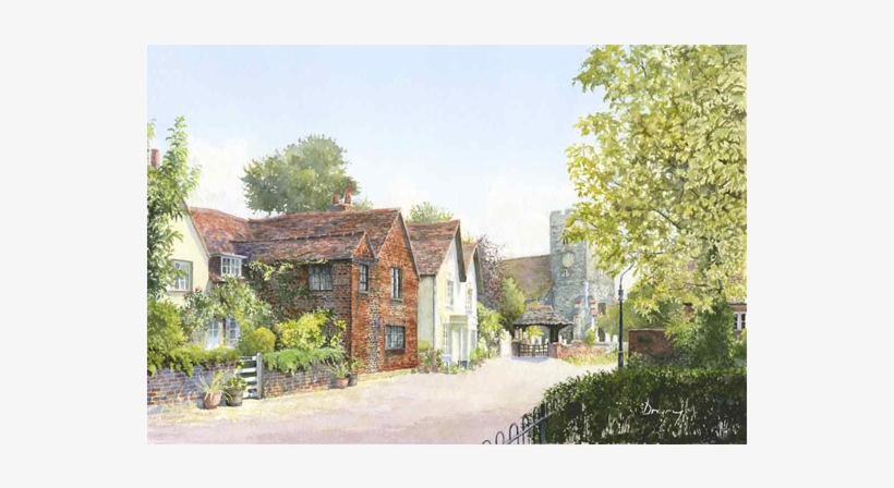 St Peters Church Old Woking - Painting, transparent png download