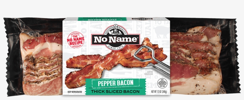 No Name® Peppered Premium Thick Sliced Bacon - No Name Salmon, Salsa Recipe, Boneless & Skinless,, transparent png download
