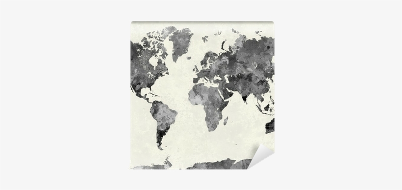 Wall Tapestry Grey Map, transparent png download