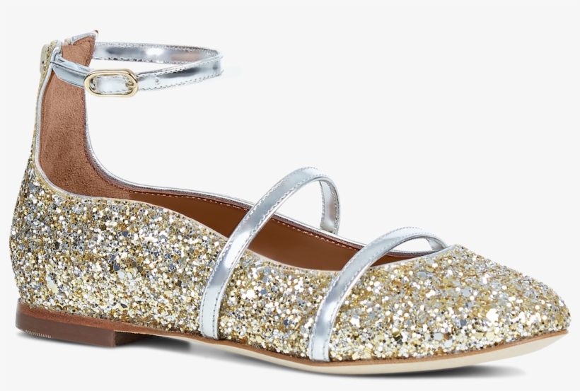 Gold Glitter Silver Mirror Nappa - Sandal, transparent png download