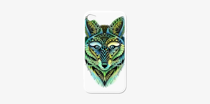 Water Color Ornate Foxy Wolf Head Ornate Drawing Rubber - Ornate Foxy Wolf Iphone 8 Slim Case, transparent png download
