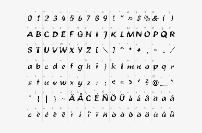 Brush Stroke Character Map - Huaguxi, transparent png download