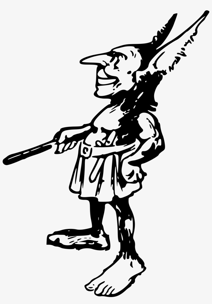 Big Image - Troll Black And White Clipart, transparent png download