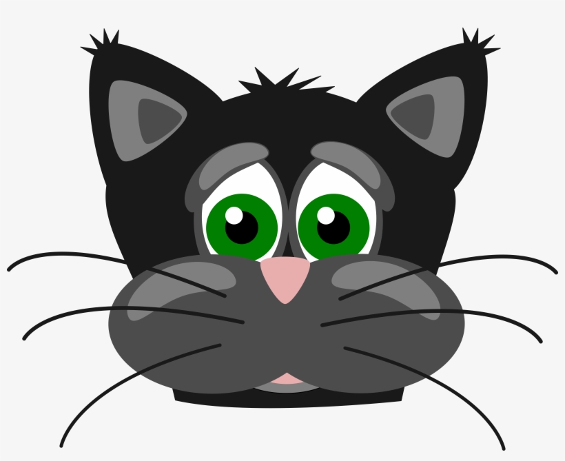 Sad Cat Png Library Library - Sad Black Cat Cartoon, transparent png download