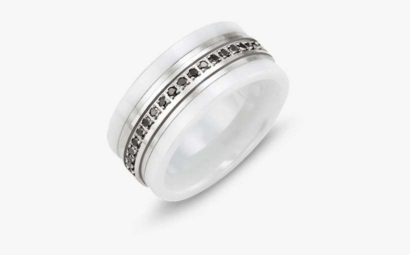 Women's Ceramic & Gold Wedding Ring - Tungsten Carbide, transparent png download