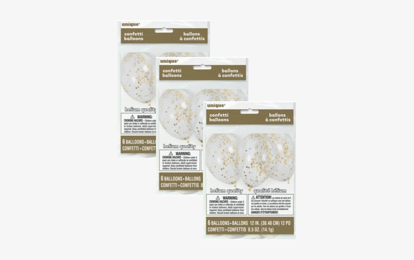 12" Gold Confetti Balloons, 6ct, transparent png download