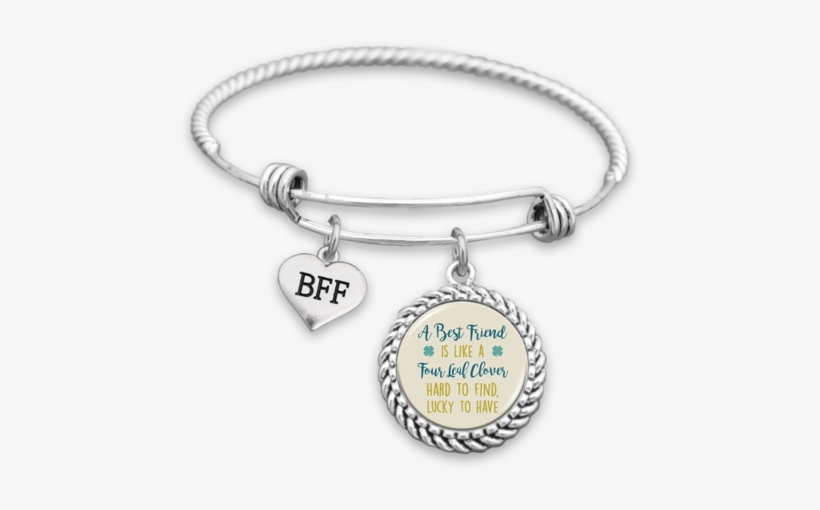 A Best Friend Is Like A Four Leaf Clover Charm Bracelet - No Longer By My Side But Forever In My Heart Charm, transparent png download
