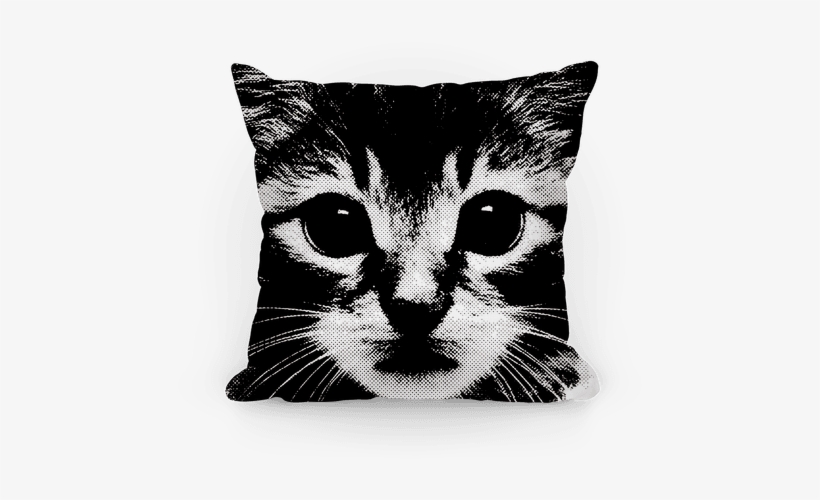 Cat Face Throw Pillow - Do You Like Meow? (grey Tank), transparent png download