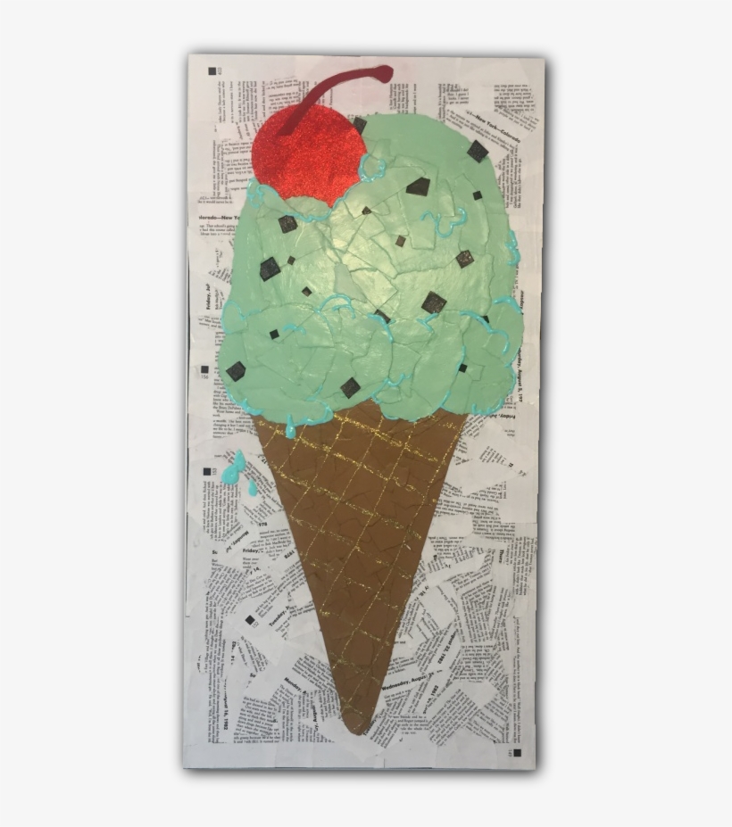 Paper Mache Ice Cream Cone - Ice Cream Cone, transparent png download