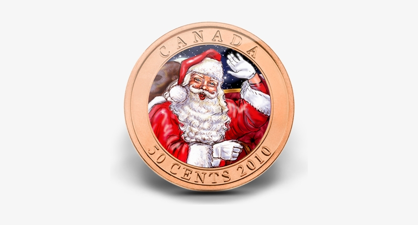 2010 50 Cent Coin - Santa And The Red-nosed Reindeer, transparent png download