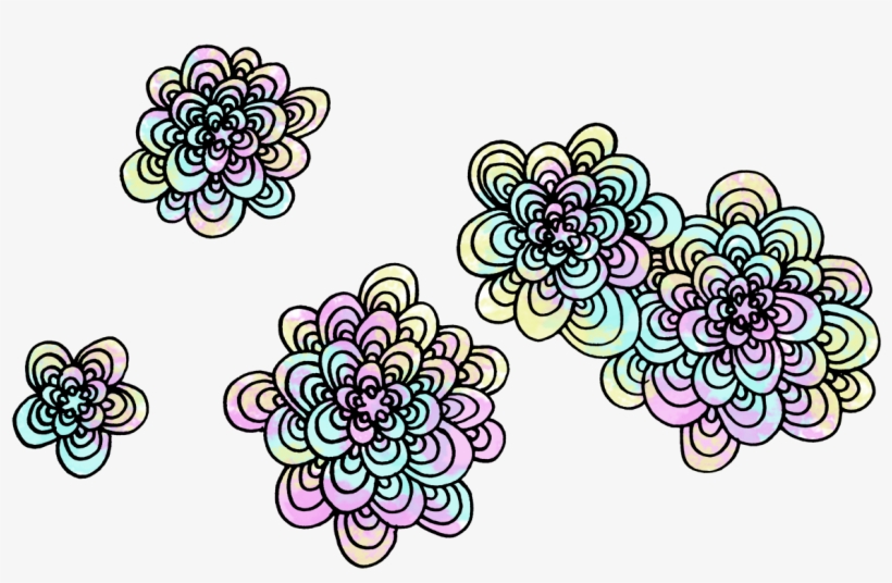 Zentangle Flowers Flower Art Design - Floral Tangle Design Throw Pillow Cover With Insert, transparent png download