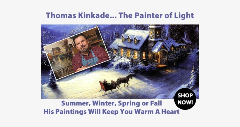 New Arrivals Thomas Kinkade The Artist - Christmas Snow Facebook Cover, transparent png download
