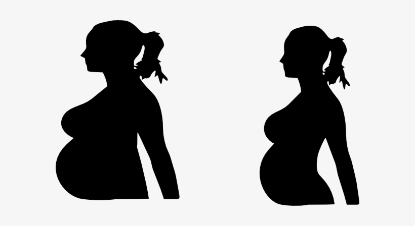 Related Pictures Female Silhouette Woman Long Hair - Pregnancy Silhouette Clip Art, transparent png download