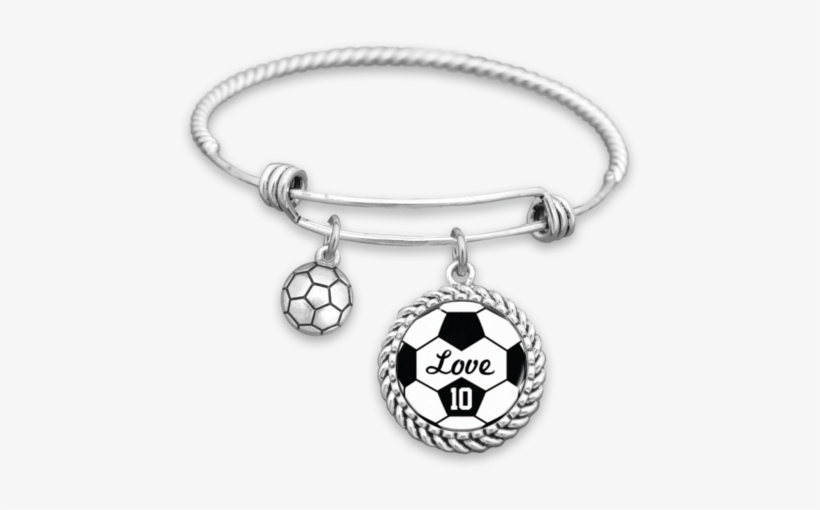 Soccer Love Personalized Number Charm Bracelet - Nice School Bus Bracelet, transparent png download