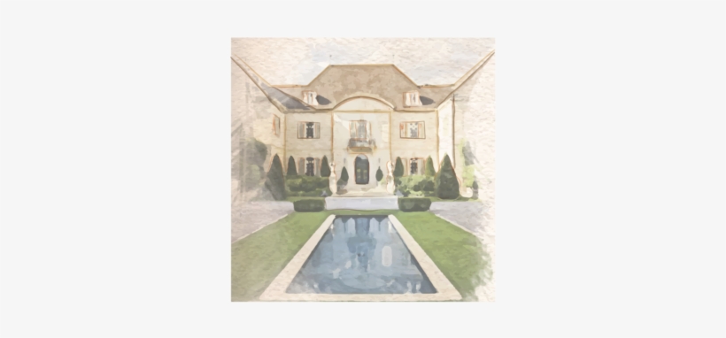 Hand-painted Watercolor Architectural Illustrations - Reflecting Pool, transparent png download
