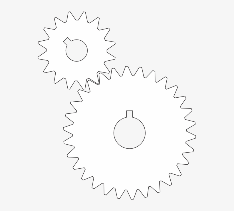Gustavorezende Gears Black White Line Art 555px - Circle Gear Png, transparent png download