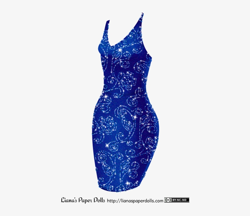 A Sleeveless Form-fitting Blue Dress With A Hemline - Dress, transparent png download