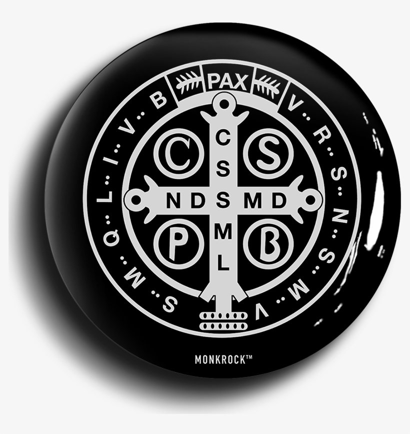 St Benedict Medal Holy Cross Button - Saint Benedict Cross Background, transparent png download
