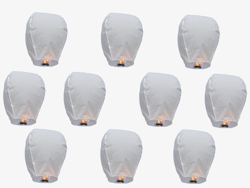 10 Pack White Premium Sky Lanterns Color Boxed - White Sky Lanterns, transparent png download