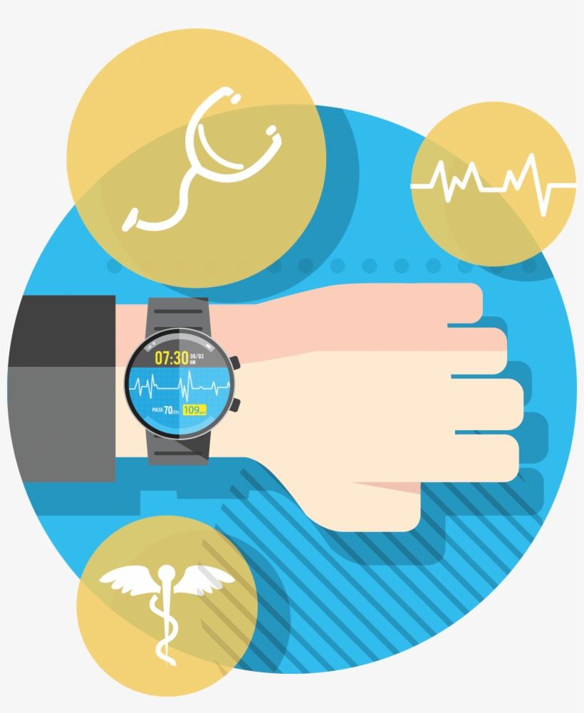 Smartwatch-drawing - Wearables Iot, transparent png download