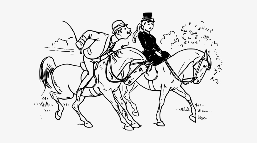 Couple - Montar Caballos Pareja Dibujo, transparent png download