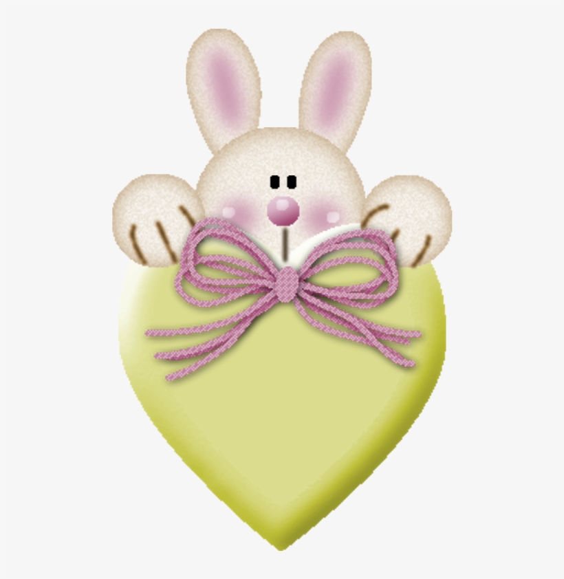 Pink Heart And Bunny - Easter, transparent png download