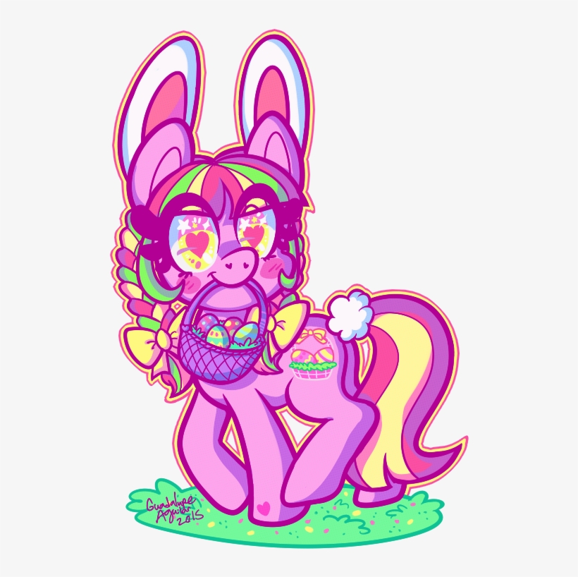 Colorgasmfreak, Basket, Bow, Bunny Ears, Bunny Tail, - Cartoon, transparent png download