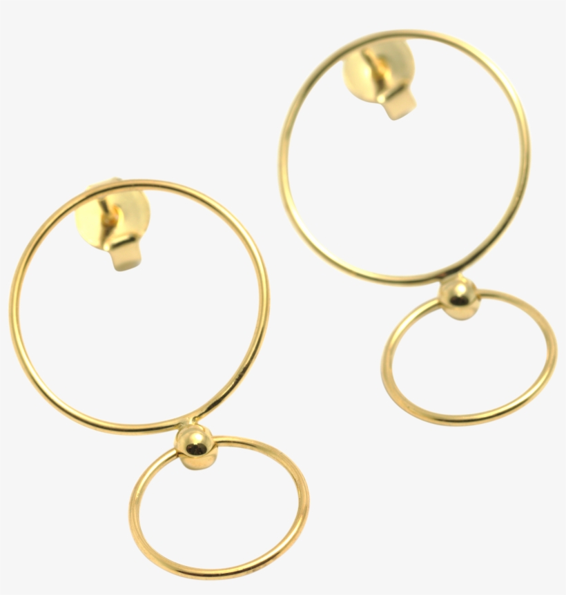 Thin Double Circle - Gold, transparent png download