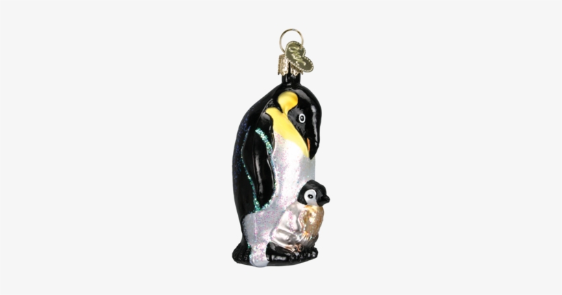 Emperor Penguin W/chick Ornament - Old World Christmas Emperor Penguin With Chick Glass, transparent png download