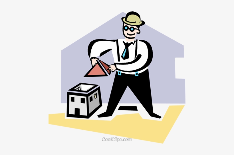 Architect Building A Model House Royalty Free Vector - Cartoon, transparent png download