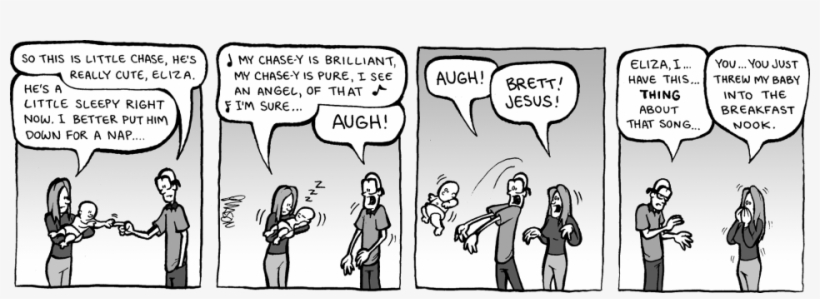 "no James Blunt For The Baby" - Cute Comic Strip, transparent png download