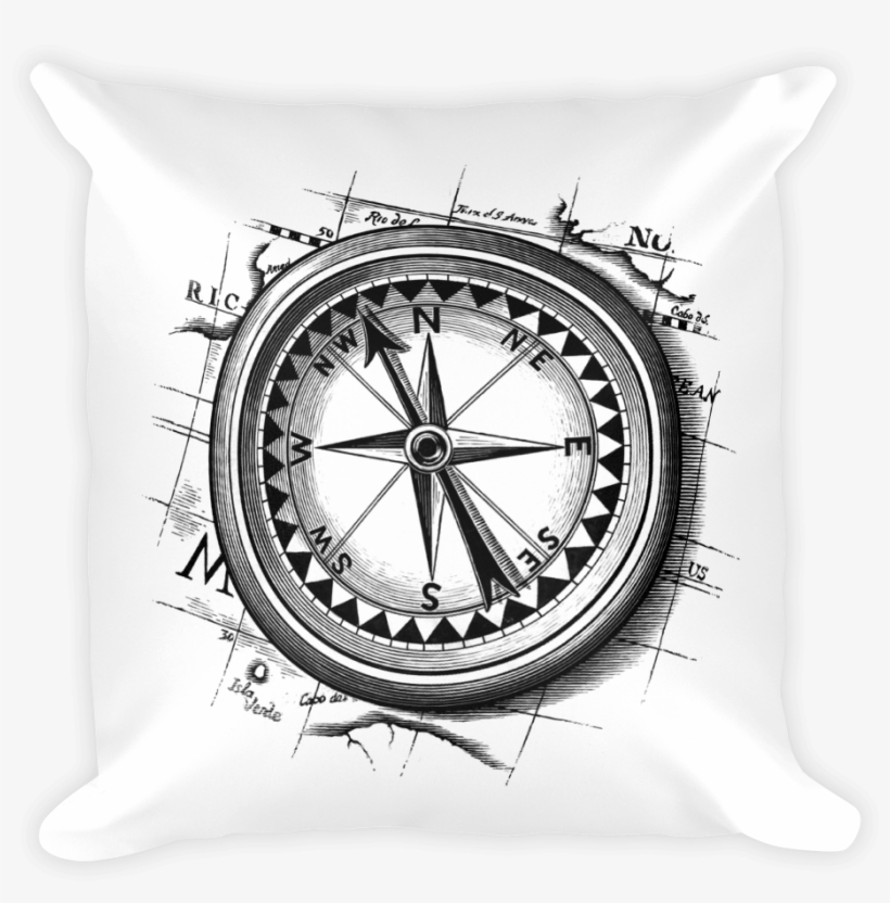 Nautical Compass Pillow - 222 Fifth (pts) Slice Of Life Nautical Compass Salad, transparent png download