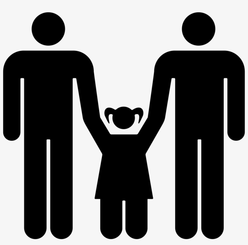 Men Couple With A Daughter Comments - Illustration, transparent png download