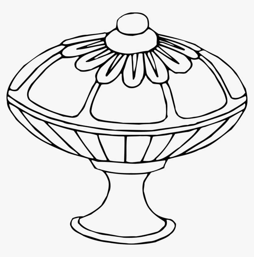 Line Art Drawing Pencil Black And White Vase - Drawing, transparent png download