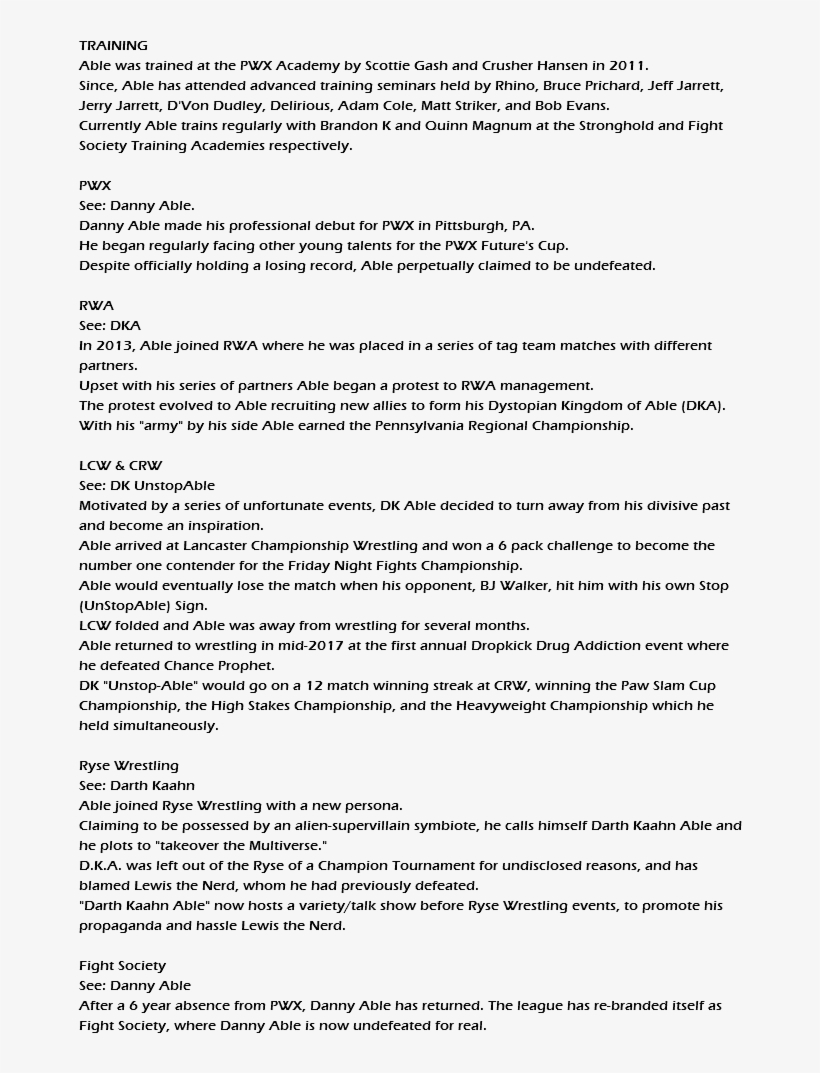 Training Able Was Trained At The Pwx Academy By Scottie - Jeff Jarrett, transparent png download