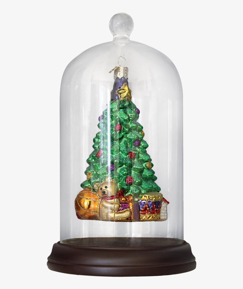 Glass Dome Ornament Cover With Wooden Base - Old World Christmas Glass Dome Ornament Display, transparent png download