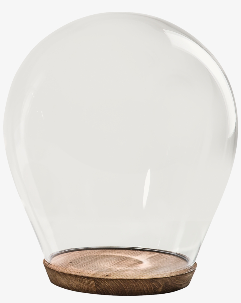 Glass Dome Hand Blown On Wood Base 33 Cm - Chair, transparent png download