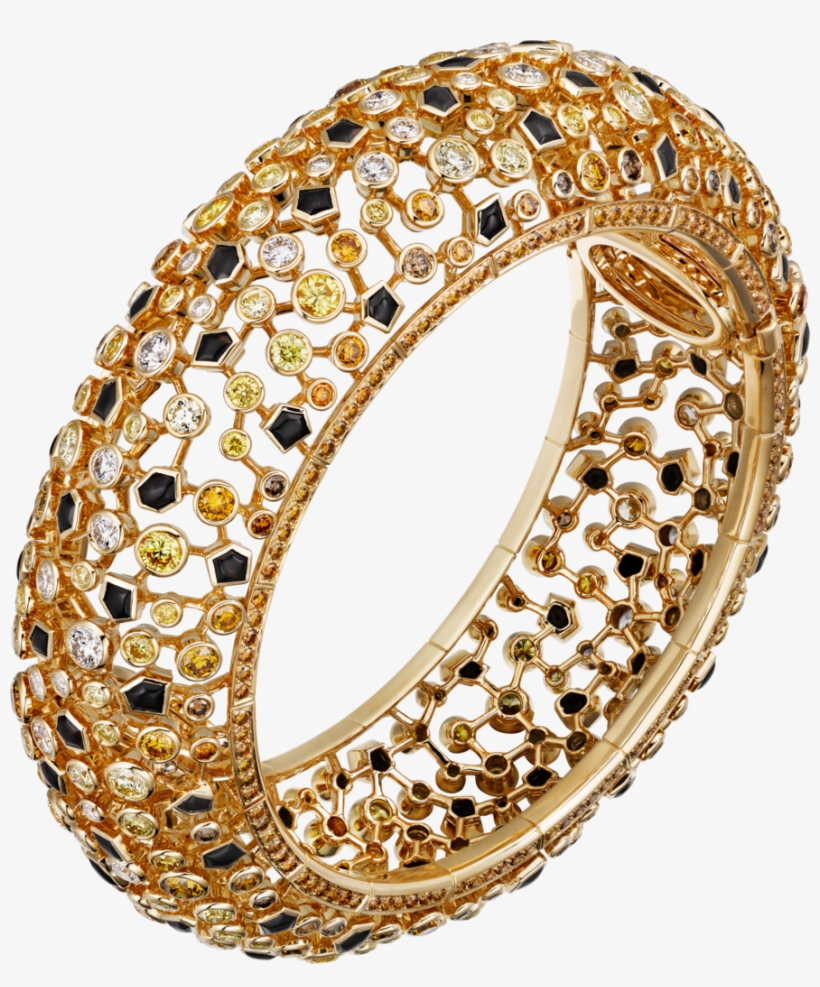 High Jewelry Braceletyellow Gold, Obsidians, Orange - High Jewelry Gold Bangles, transparent png download