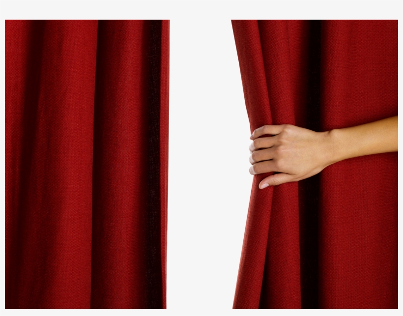 Hand Opening Red Curtain - Peak Behind The Curtain, transparent png download