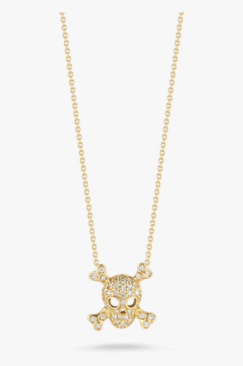 Skull And Crossbones Pendant With Diamonds - Necklace, transparent png download