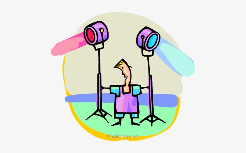 Man With Studio Lights Royalty Free Vector Clip Art, transparent png download