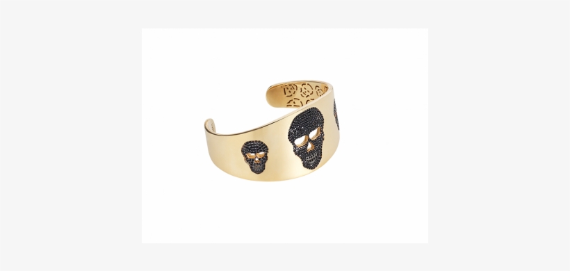 Skull Bangle Rose Gold Vermeil Black - Gold, transparent png download