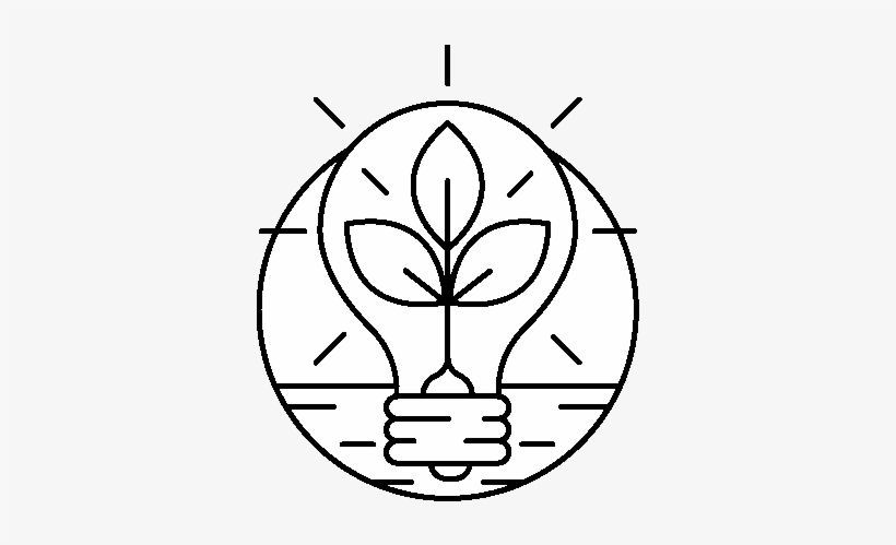 Dibujo De Bombilla Con Hojas Para Colorear - Drawing, transparent png download