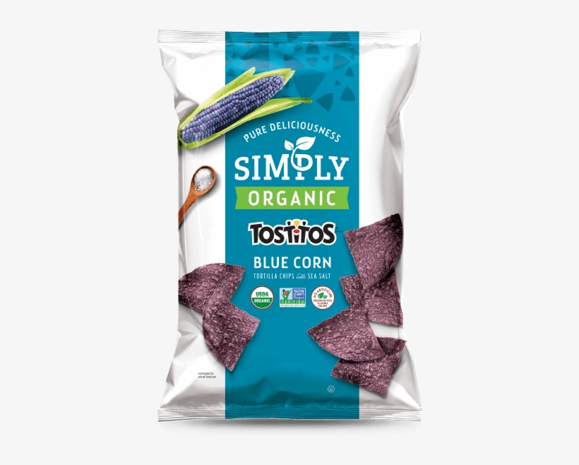 Simply Organic Tostitos Blue Corn Tortilla Chips - Tostitos Organic Blue Corn Chips, transparent png download