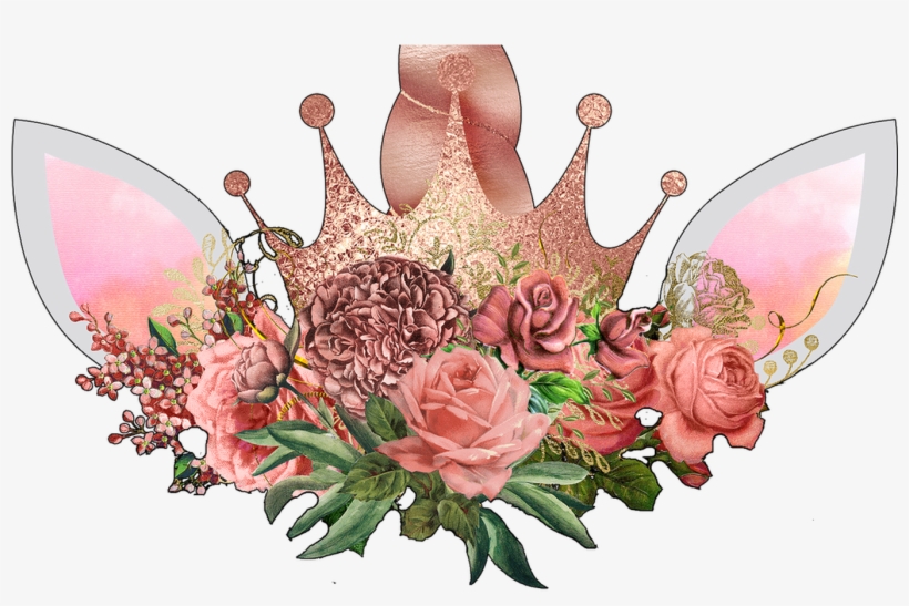 Fancy Unicorn Rose Gold Ready To Press Transfer Blue - False Flowers 2007 Calendar, transparent png download