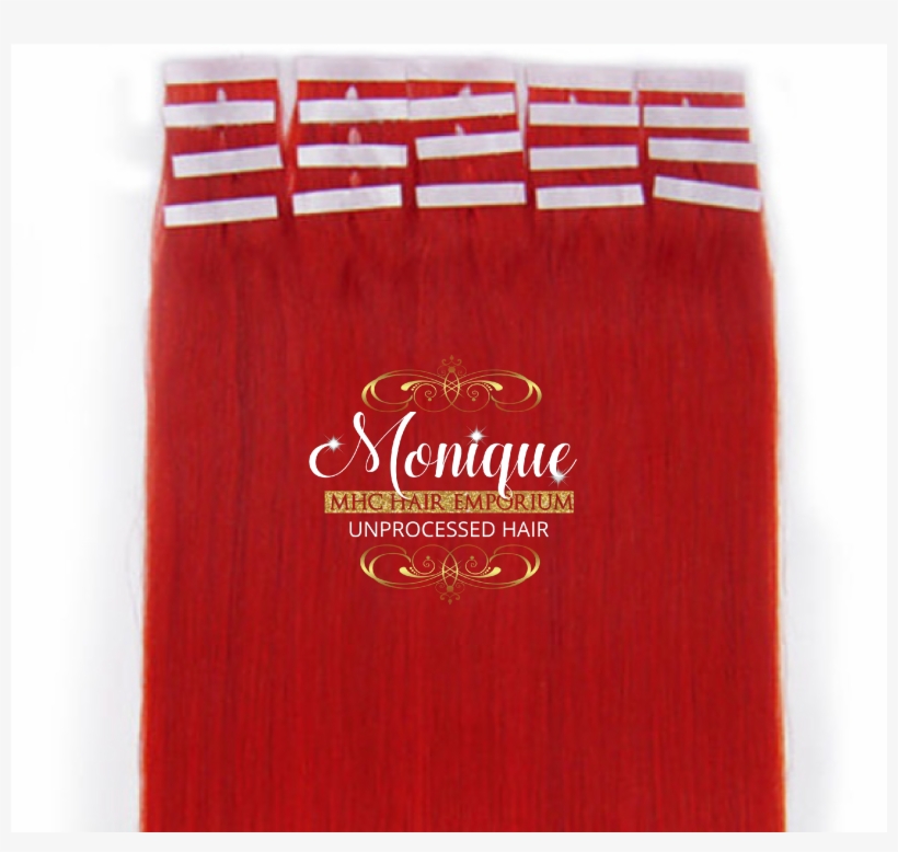 Red Tape-in Extensions - Best Quality 18'' Russian Tape-in 100% Premier Remy, transparent png download
