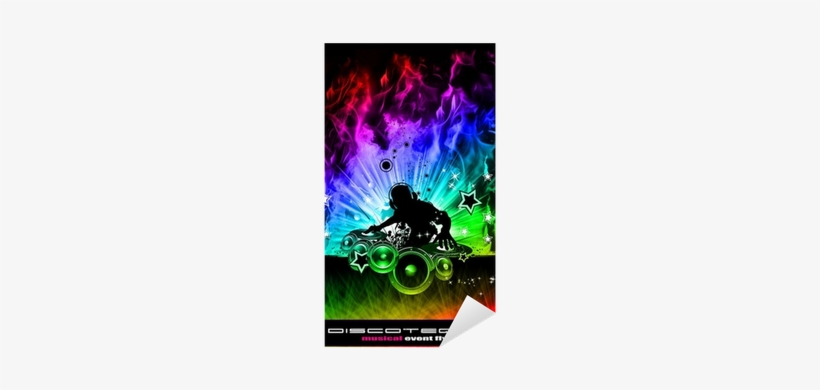 Discoteque Dj Flyer With Real Flames Sticker • Pixers® - Dj Background, transparent png download