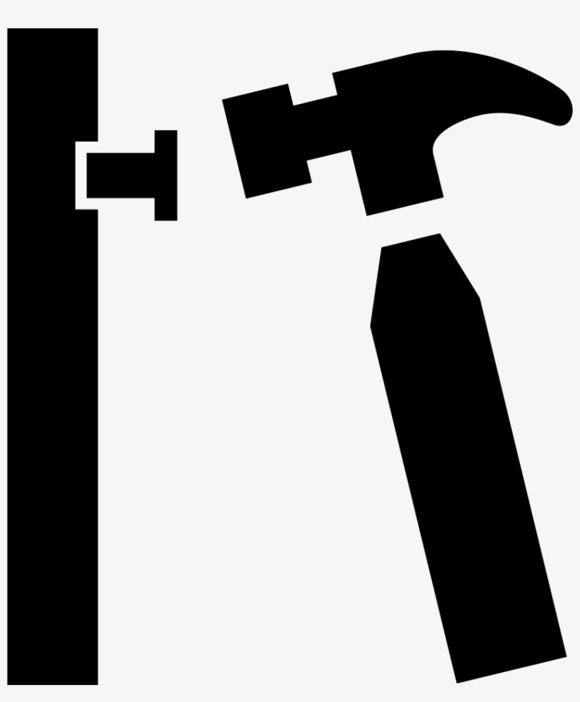 Hammer Nailing A Nail In A Wall Comments - Hammer And Nail Icon, transparent png download