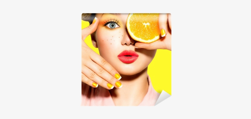 Teen Girl With Freckles, Red Hairstyle, Yellow Makeup - Lemon Moodboard, transparent png download
