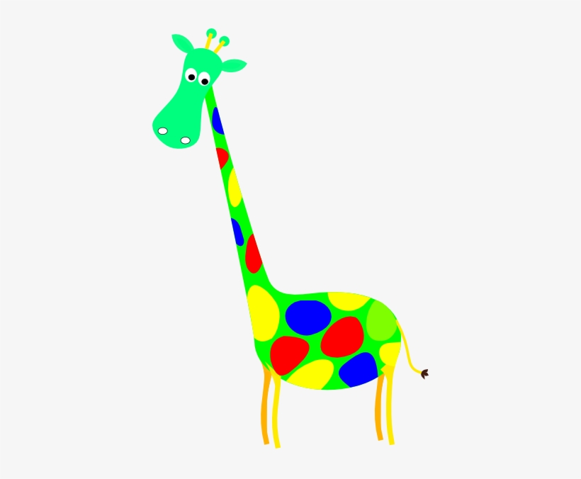 This Free Clipart Png Design Of Green Spotted Giraffe - Clip Art, transparent png download